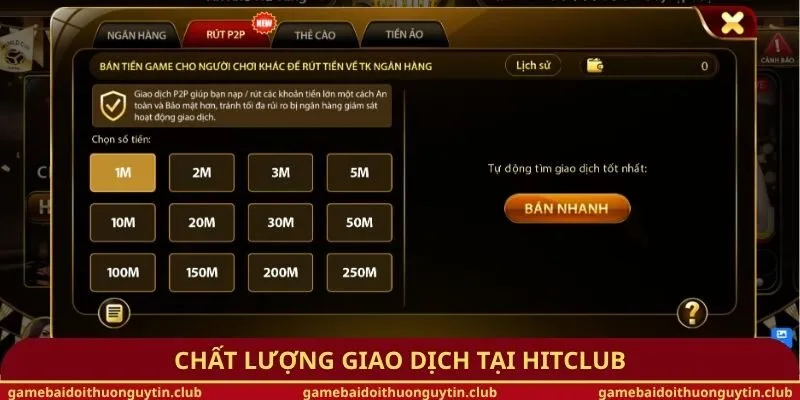 Chất lượng giao dịch tại Hitclub