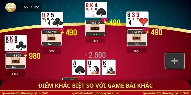 Điểm khác biệt so với game bài khác