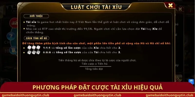 Phương pháp đặt cược tài xỉu hiệu quả
