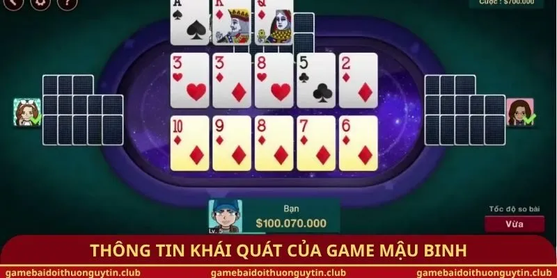 Thông tin khái quát của game Mậu Binh
