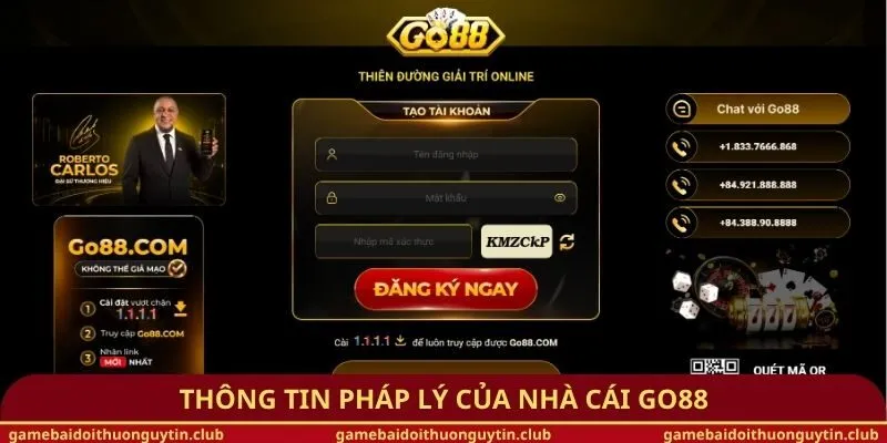 Thông tin pháp lý của nhà cái Go88