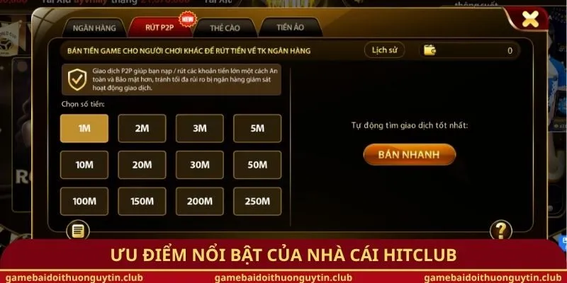 Ưu điểm nổi bật của nhà cái Hitclub